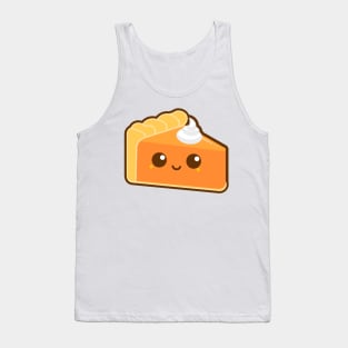 kawaii pumpkin pie slice women cute face tshirt shirt foodie cartoon anime Tank Top